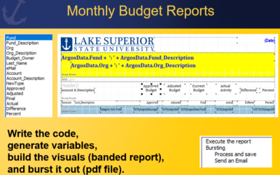 Budget Reporting With Argos